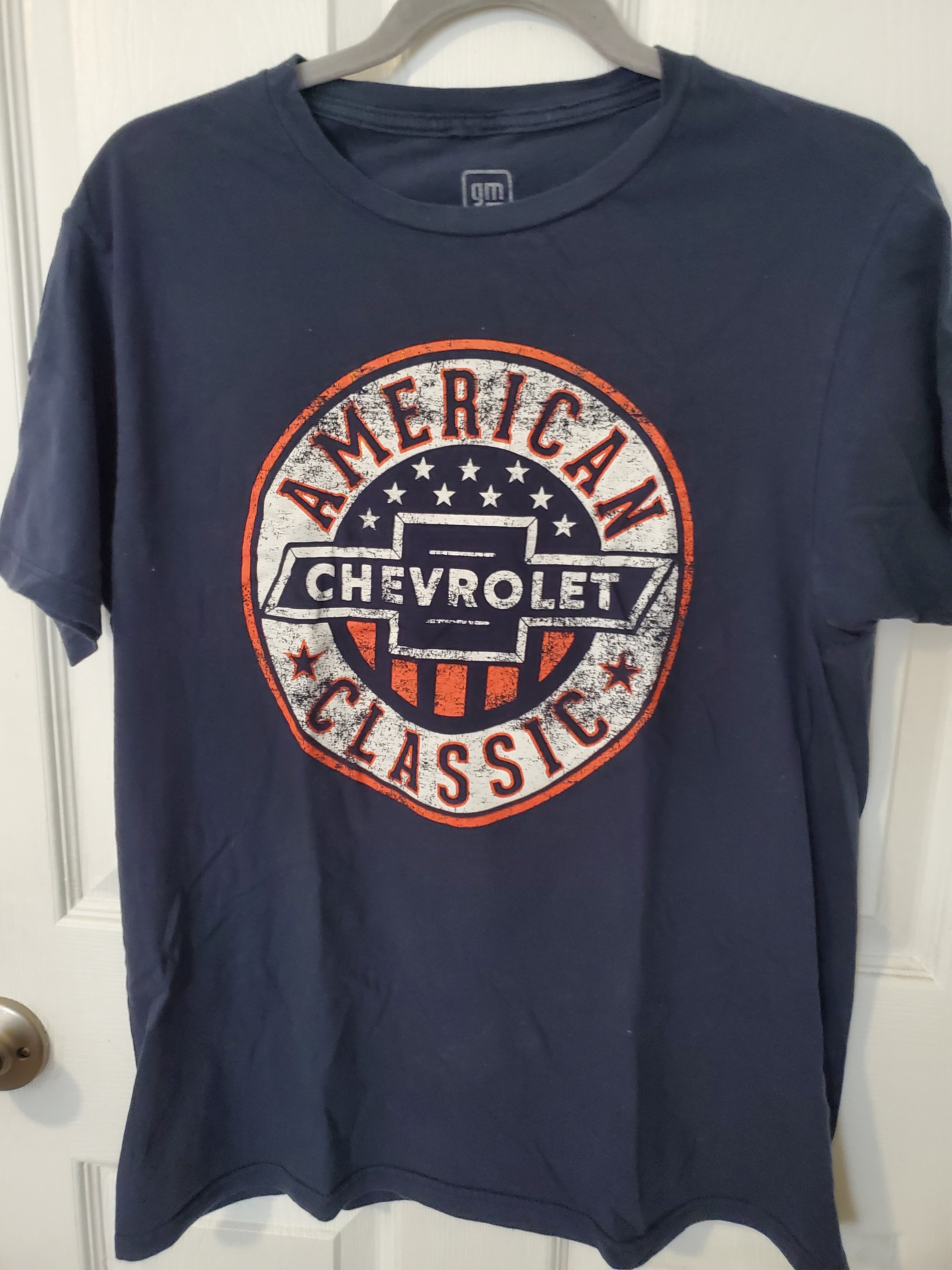 Navy Tshirt With Red And White Chevrolet Emblem